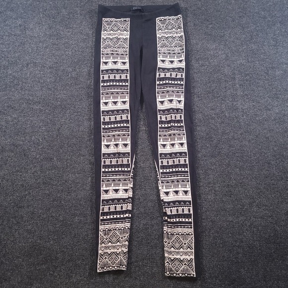 In Vein Women's Tribal Print Leggings Black White Size Small Cotton Stretch‎ - Picture 2 of 12